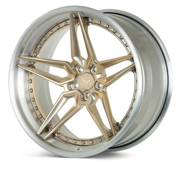 20 Inch Gloss Gold Painted 2 Pieces Wheel For Porsche 718 For Luxury Car