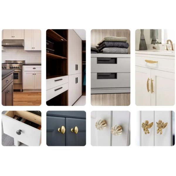 Aluminium High Quality Modern Minimalist Cabinet Wardrobe Gold Silver Hammer Pattern Drawer Handle