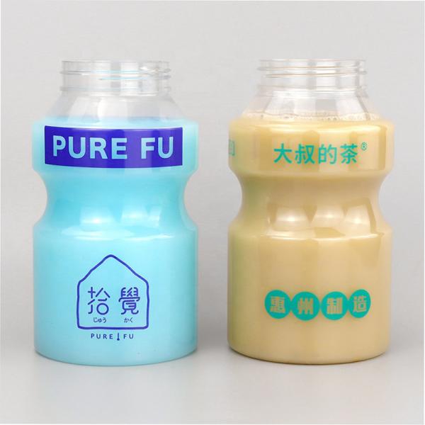 500ml Plastic PET Bottles Unique Shape Fruit Juice Bottles OEM With Lid