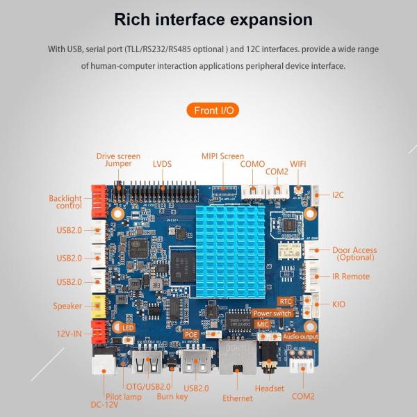 H-A133L Smart HMI Motherboard Up to 5 USB Ports 9~15V wide voltage DC power supply