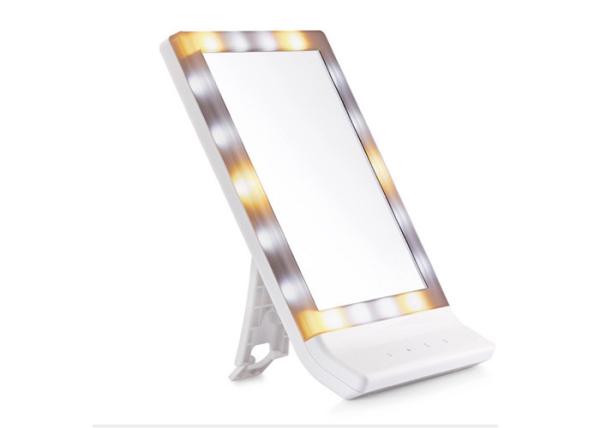 Countertop LED Vanity Makeup Mirror Dual Power Supply With White Color Casing