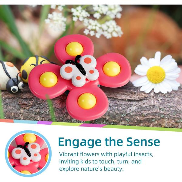 1 Year Old Spinners for Babies 3 Pcs Silicone Suction Cup Sensory Toys Gender Unisex