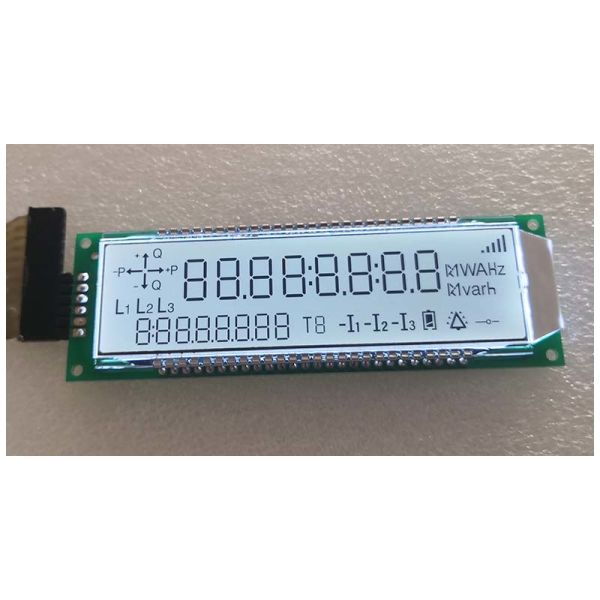 Customized Size 7 Segment monochrome with white backlight cob lcd modules screen panel for electricity meter