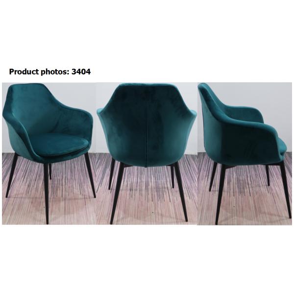 Nordic Restaurant Fabric 80cm Black Painted Dining Chair