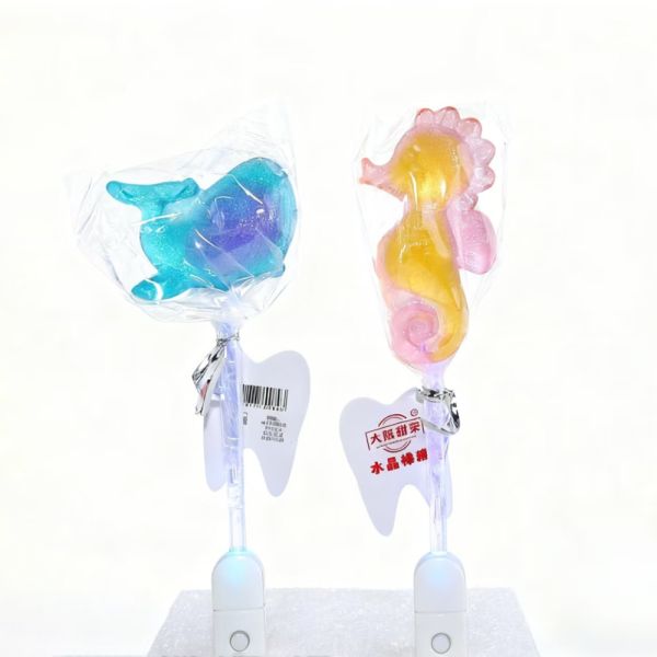 Sugar Free Lollipop Candy Assorted Shape Hard Candy Luminous Stick Candy Toy