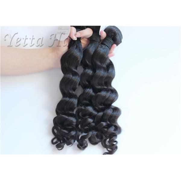 Onda malasia del pelo rizado de la Virgen de 16 pulgadas, extensiones flojas del pelo de la onda del color natural