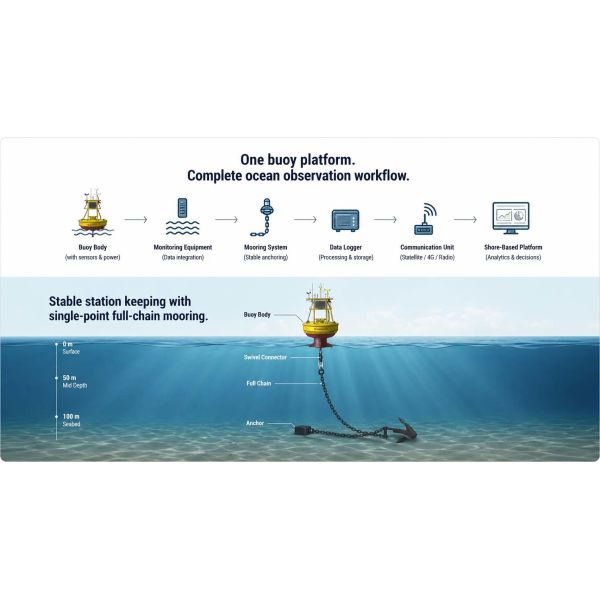 3m to 10m Multifunctional Smart Data Buoy System for Real-Time Ocean Observation