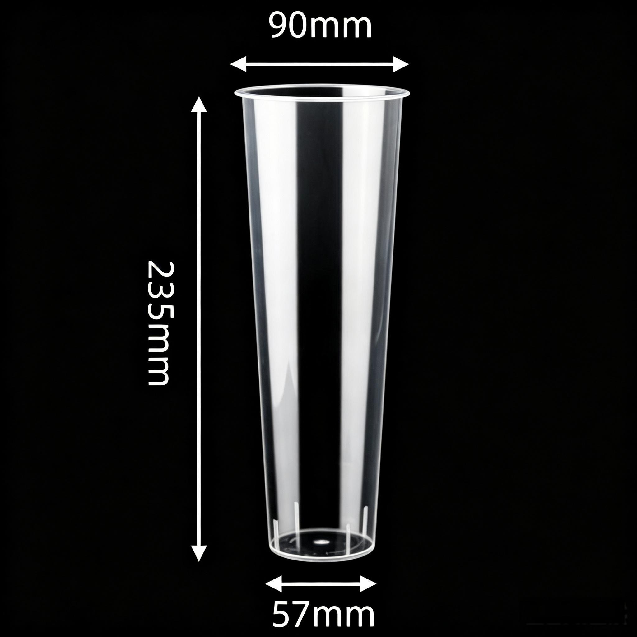 Extra Tall Transparent PP Injection Molded Cups 90mm 1000ml for Beverage Packaging