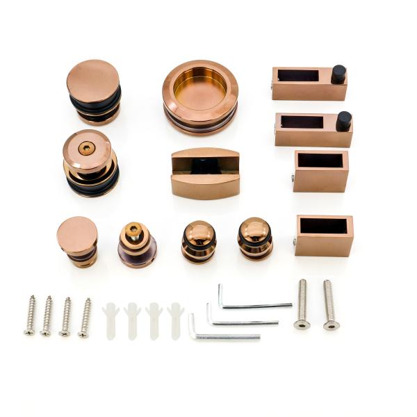 Portes coulissantes en verre en acier inoxydable accessoires type carré durable et économique