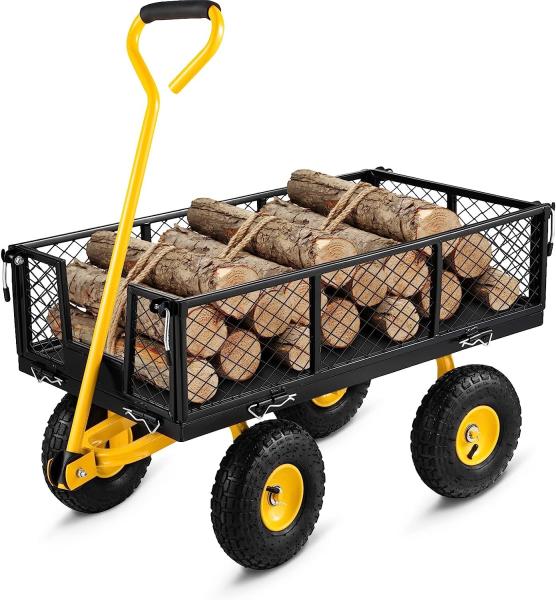 Outdoor Garden Heavy Duty Utility Portable Large Capacity Camping Collapsible Wagon Cart With All-Terrain Wheels