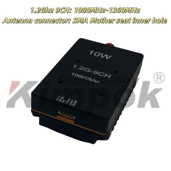 1.2GHz 10W 9CH Transmetteur vidéo FPV sans fil Puissance réglable pour drone de course