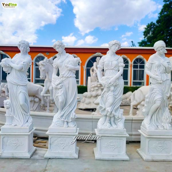 Life Size Outdoor Garden Decor Modern Four Season Outside Marble Statues