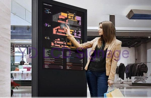 Interactive LCD Touch Screen Information Kiosk Floor Standing Installation