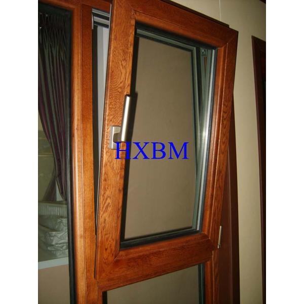 Residential Brown Aluminium Double Glazed Windows Water Resistant High Strength