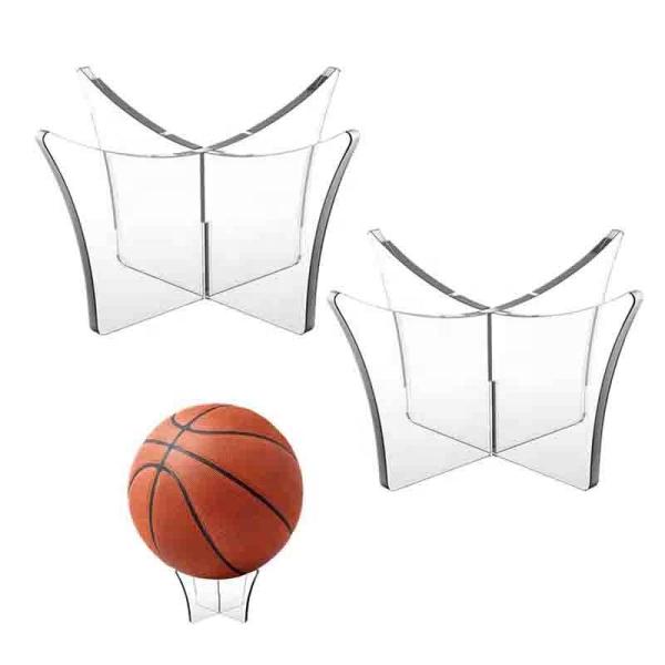 Clear Plastic Acrylic Basketball Display Case Holder Transparent Round Pedestal Gemstone Baseball