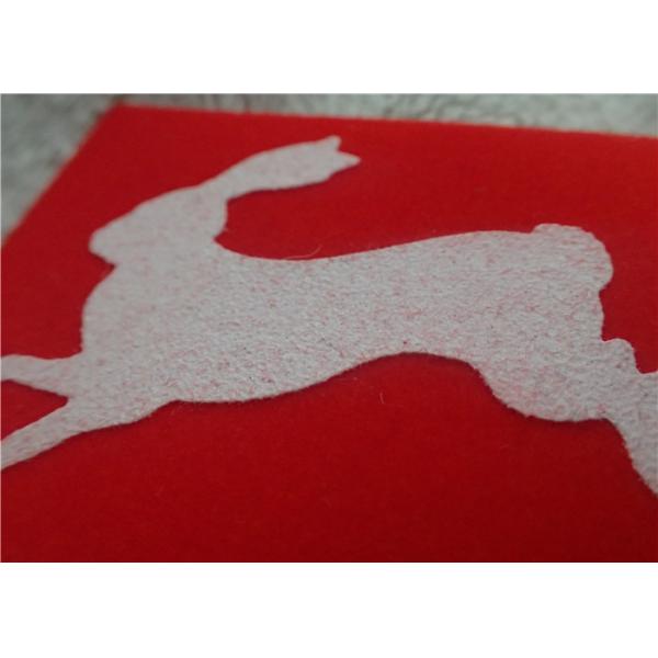 Short Plush Monochrome Flocking Heat Transfer Logo For Clothing Bright Red Color