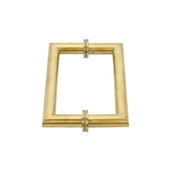 Polish Finish Long Main Entrance Door Handle with 203*203mm Rose Gold Pull Handle
