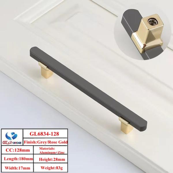 Rose Gold  Kitchen Knobs and Handles Kitchen cabinet pulls and handles 192mm Aluminum Door pulls