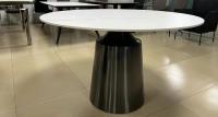 Tabela redonda de sala de jantar de cor personalizável de cerâmica com estrutura de metal