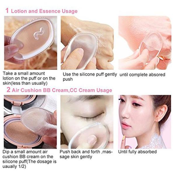 Clear Silicone Makeup Pad Applicator Sponge , Soft Silicone Beauty Applicator