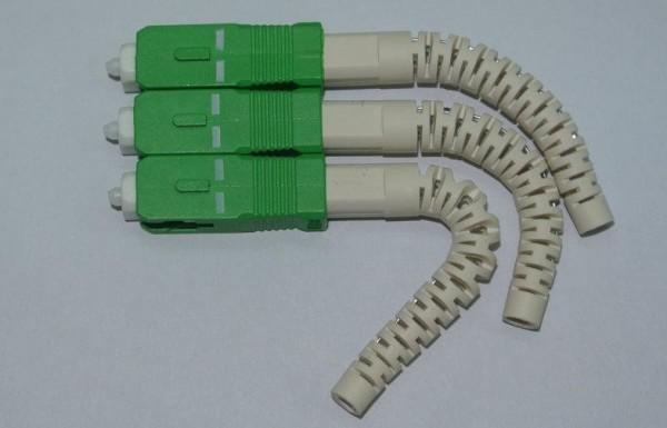 SC Fiber Optic Connectors With Angled Boot For Telecommunication Network