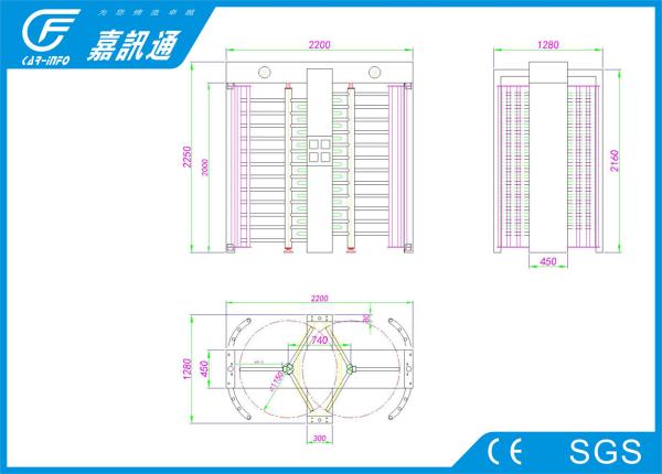 Durable Rotary Turnstile Entrance Gates 304 Stainless Steel Controlled Access Gates