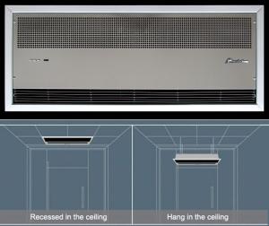 Stainless Steel Ceiling Wind Heated Commercial Air Thermal Curtain With Fan