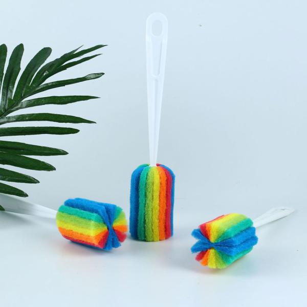 ODM Washing Cleaning Bulk Kitchen Supplies Plastic Long Handle Bottle Scrubber Brush