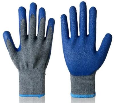 Grey Cotton Knit Latex Palm Gloves Heavy Duty Latex Work Gloves Customized