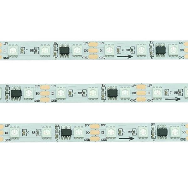 WS2811 LED Flexível Strip RGB DC 12V 300LED 60LED / M 18W / M SMD 5050 Direcionável Light Strips