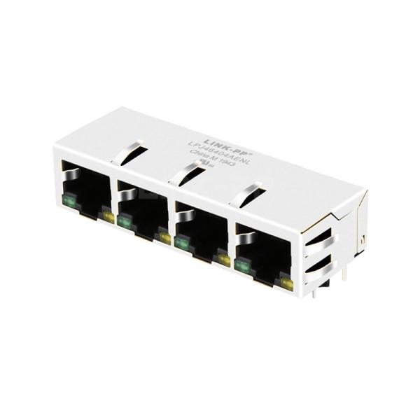 Pulse JXD0-4005NL Compatible LINK-PP LPJ46404AENL 10/100 Base-T Tab vers le bas vert/jaune LED 1x4 Port RJ45 Jack Connexion