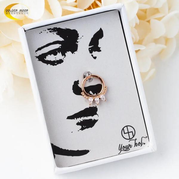 Joyería para piercing corporal de acero inoxidable dorado, joyería para la nariz, anillo para el septum de 8 mm