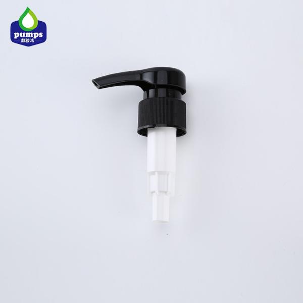 28mm Black Lotion Pump , Big Dosage 4cc Ribbed Plastic Liquid Soap Dispenser Pump