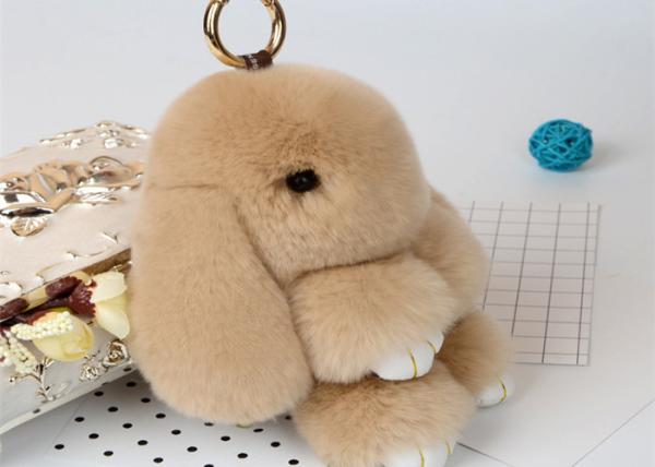 Pele luxuosa Keychain do coelho de Rex brandamente confortável para as peças feitas malha dos chapéus