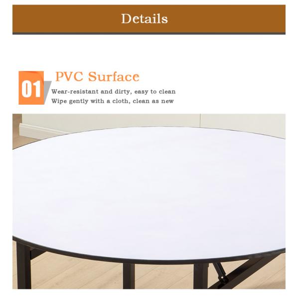 21mm Top Ply Board Dining Hotel Banquet Table DIA 240*75CM