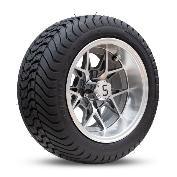 12 Inch Golf Cart Wheels And Tires Assemblies With S Center Caps And Chrome Lug Nuts Suitable For Club Car Ezgo Yamaha Golf Carts
