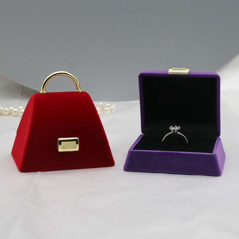Beautiful Velvet Engagement Ring Box Custom Color Options Flocking Jewelry Box
