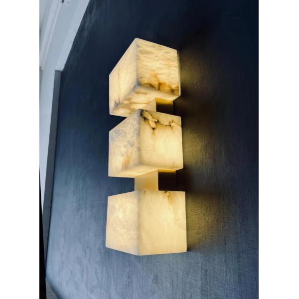 Lámpara de mármol moderno estudio de lujo LED Sala de estar moderna escalera del pasillo Cuarto de dormir cabezal lámpara de pared de mármol