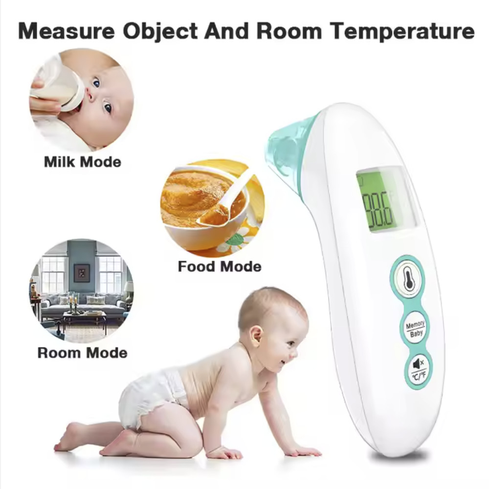 Non Contact Medical Forehead Thermometer Infrared With Fever Alarm And LCD Display