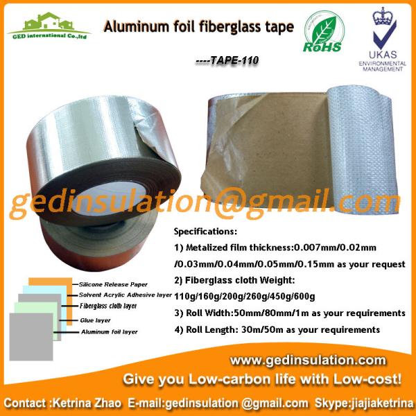 Best sell aluminum foil fiberglass tape for pipeline | duct