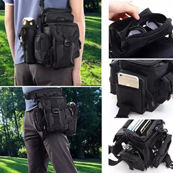 Motorcycle Unisex Hiking Camping Bags 210D Nylon For Waist Leg