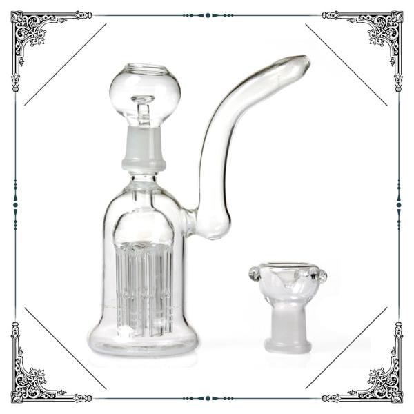 8 Tree Arms Perc Dab Oil Rig Glass Bongs Hookah Smoking Pipes Hand Blown