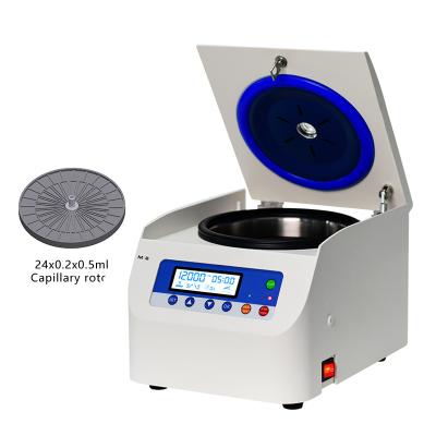 High Speed 16500rpm Microhematocrit Centrifuge with Max RCF 19480xg and 24 Capillary Capacity for Laboratory Use