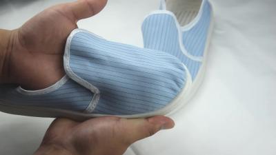 Sapatas de trabalho antiestáticas respiráveis do esd da sapata elétrica do outsole do PVC da lona da listra da sala de limpeza da fábrica