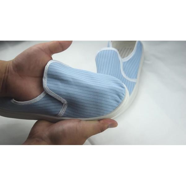 Wholesale cleanroom PU sole esd canvas dustproof shoes antistatic safety work shoe