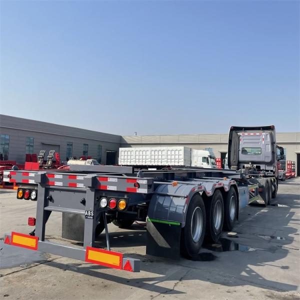 40-60 Tons Capacity Skeleton Container Semi Trailer With 4/6/8 Sets T30/30 Chamber And 24V Voltage