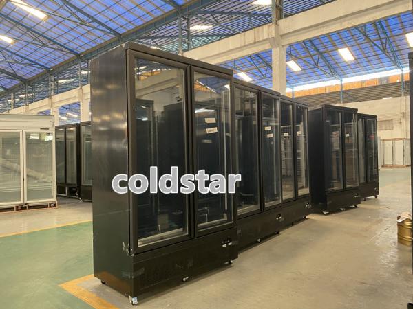 Commercial Upright Glass Door Refrigerated Showcase Supermarket Multi Deck Beverage Cooler