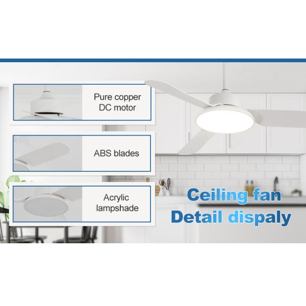 Design moderno 3 lâminas LED ventilador de teto com controle remoto e 110-240V tensão de entrada
