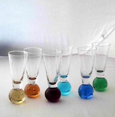Hand Made 6 Color Ball Bottom Unique Shot Glass Set
