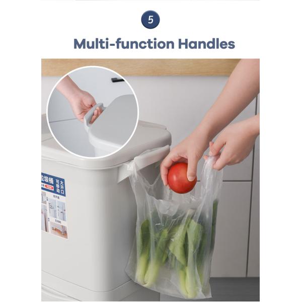 Home STANDING Double Layer Sorting Garbage Can 3 Compartments Trash Can Plastic Waste Bin With Single Lid